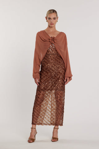 Abito DELREY midi fascia full paillettes