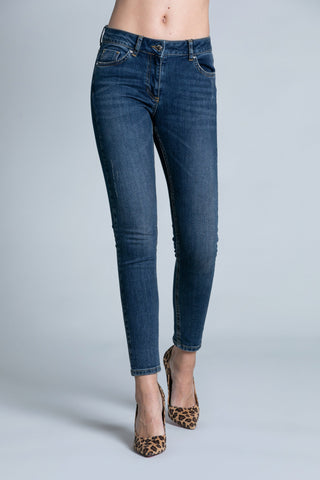 Jeans MARILYN_A NORI 5 ts con abrasioni più zip f.do medium blue denim