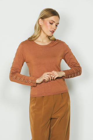 Maglia LAUREN manica lunga con dettaglio anelli