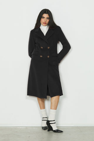 Cappotto LILY lungo manica lunga doppio petto con tasche