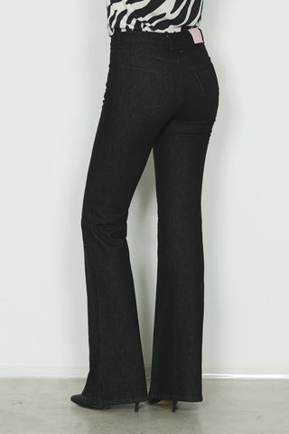 Jeans SCHIFFER_30 vita media 5ts full strass flaire fit denim black