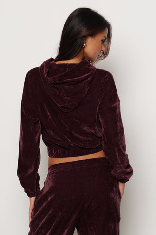 Felpa LUXY manica lunga Corta con Cappuccio più Ricamo Logo più Arricci Velluto