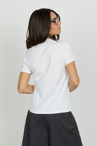 T-shirt REELS mezza manica con stampa più pietre più strass