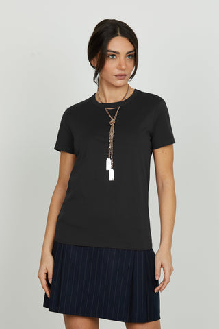 T-shirt MONILE mezza manica con goccia più collana con placca logo