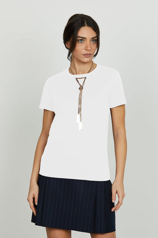 T-shirt MONILE mezza manica con goccia più collana con placca logo