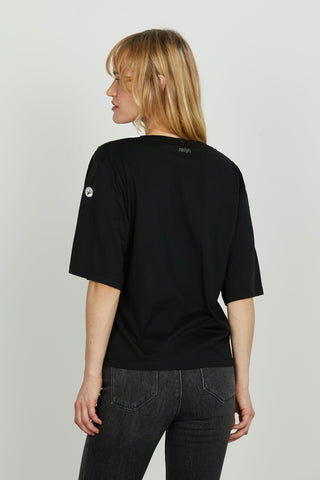 T-shirt ROMOALD mezza manica con pietre strass