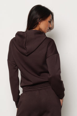 Felpa OLIMPO manica lunga con Arriccio più Cappuccio più Ricamo Logo più Applicazioni