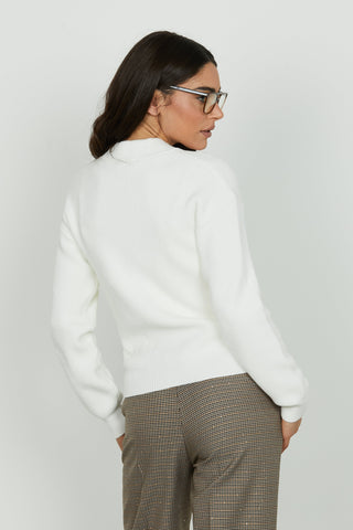 Cardigan CASTELROSSO manica lunga con zip più tasche più cinturini ecopelle