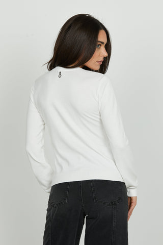 Cardigan LANAI manica lunga con snap più applicazione strass