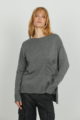 Maglia DOKOS manica lunga con tasca più spacchi fondo asimmetrica