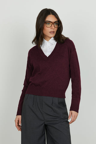 Maglia ANTIPARO manica lunga scollo v con ricamo logo