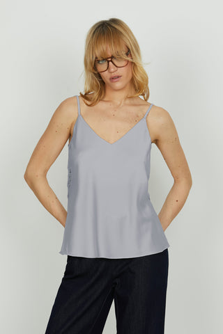 Top EXIGO raso con inserti pizzo