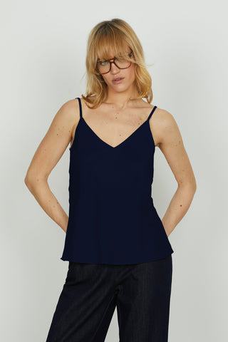 Top EXIGO raso con inserti pizzo