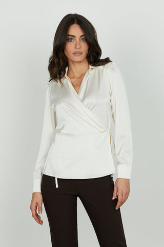 Blusa DUCA manica lunga scollo incrocio più laccetti