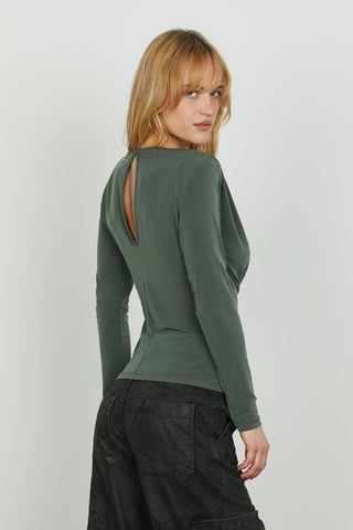 Blusa MERAM manica lunga con pieghe più goccia schiena