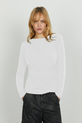 Blusa MERAM manica lunga con pieghe più goccia schiena