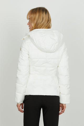 Piumino BAINT manica lunga con polsi costina più cappuccio stacc. Più zip più ts effet. Glitter