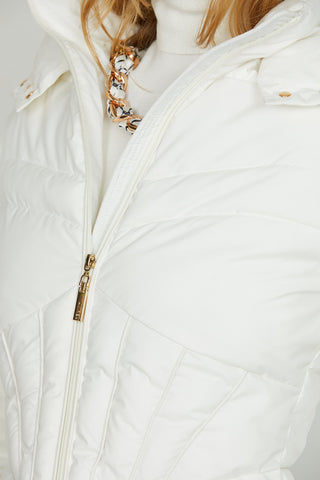 Piumino BAINT manica lunga con polsi costina più cappuccio stacc. Più zip più ts effet. Glitter