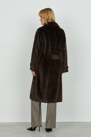 Ecopelliccia CHAMLET lunga manica lunga con alette più tasche più cintura