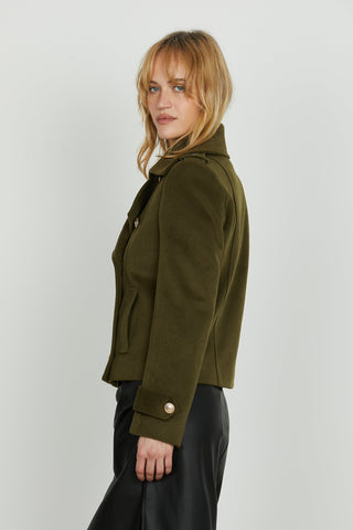 Cappotto MAVIL corto manica lunga con alette doppio petto con bottoni più tasche