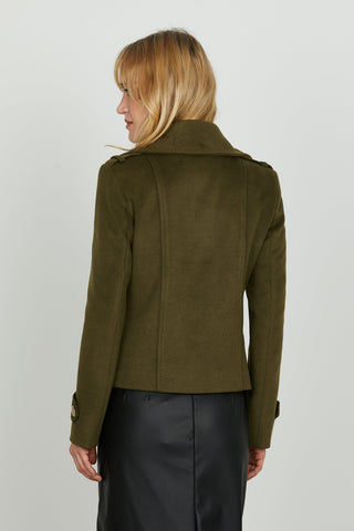 Cappotto MAVIL corto manica lunga con alette doppio petto con bottoni più tasche