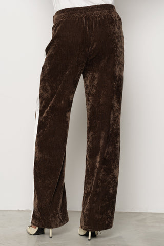 Pantalone LENOIR in velluto più Ricamo Logo più Bande Laterali