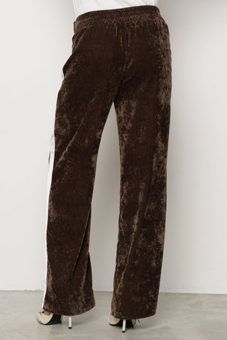 Pantalone LENOIR in velluto più Ricamo Logo più Bande Laterali