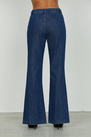 Panta KRISTEN_22 vita media chinos flaire fit denim blue