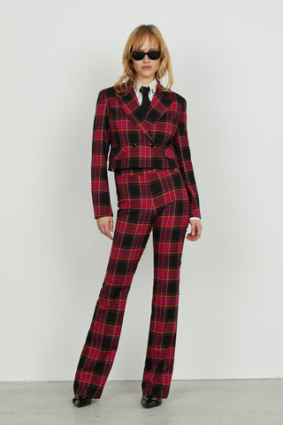 Panta BINA vita alta zampa quadri