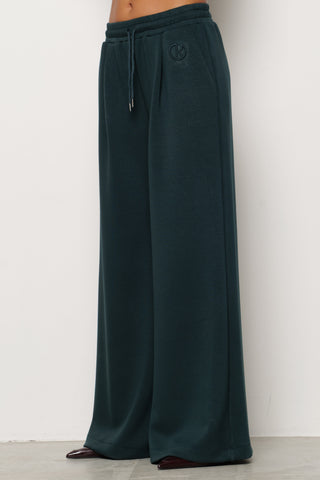 Pantalone ORMA in felpa gamba ampia e ricamo logo