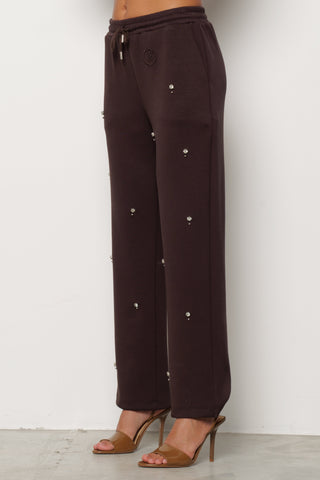 Pantalone ALBERO in felpa con applicazioni e ricamo logo