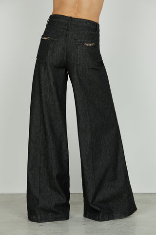 Panta LINDA_31 vita media 5 tasche super wild fit denim black