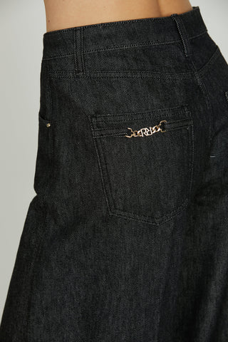 Panta LINDA_31 vita media 5 tasche super wild fit denim black