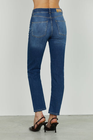 Panta CINDY_27 vita media 5 tasche cigarette fit denim blue