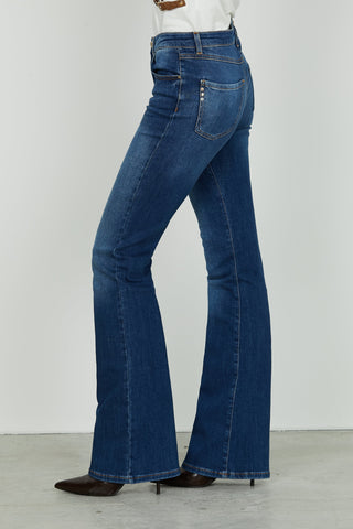 Panta SCHIFFER_28 vita media 5 tasche flaire fit denim blue