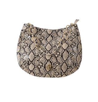 Borsa leggeri mezza luna grande con manico più anelli più borchie f. Pitonata