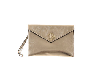 Pochette GELSOMINA busta con manico più logo ecopelle metallizzata