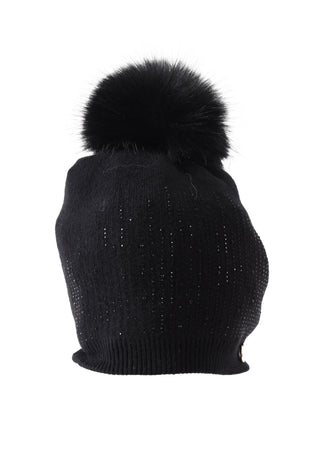 Cappello CALISE con strass tono più pon pon