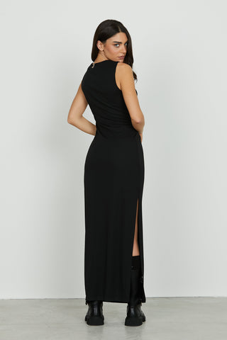 Abito CECIDI lungo s/m con nodo vita più spacco fondo