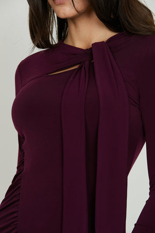 Abito DUOBUS midi manica lunga con pieghe più goccia seno più fusciacca