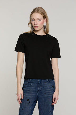 T-shirt DAVALOS mezza manica con strass