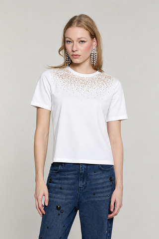 T-shirt DAVALOS mezza manica con strass