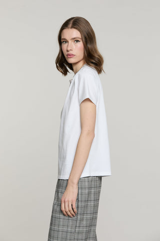 T-shirt KANTA mezza manica con girocollo più fiocco strass