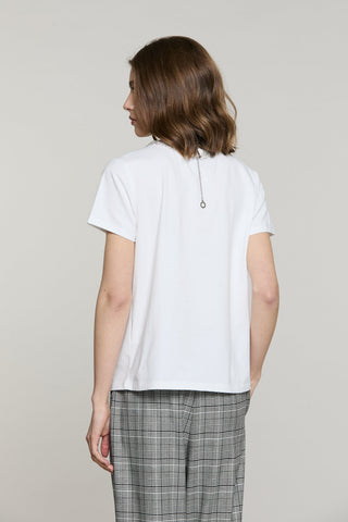 T-shirt KANTA mezza manica con girocollo più fiocco strass