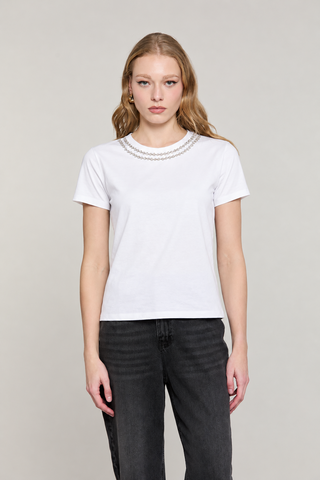 T-shirt NELDEL mezza manica con castoni più pietre
