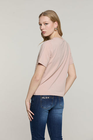 T-shirt WITT mezza manica con baguette crystal