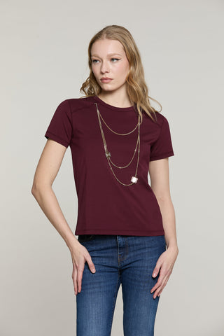 T-shirt MANETTE mezza manica con collana logo