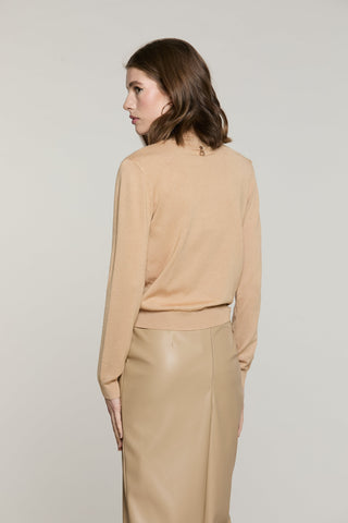 Maglia YUSEK manica lunga collo alto con strass