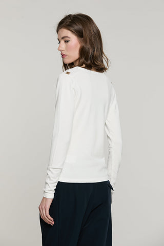 Maglia SHESMINE manica lunga scollo v con dettaglio bottoni