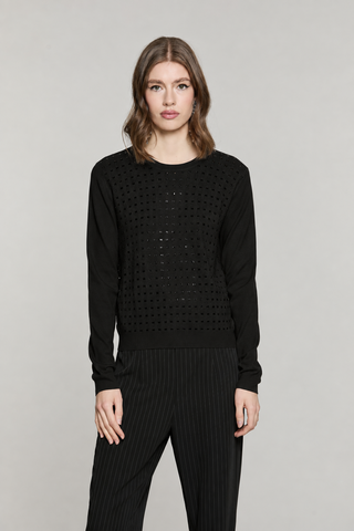 Maglia BROOKI manica lunga girocollo con baguette